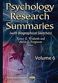 Psychology Research Summariesvolume 6 (Hardcover, UK)