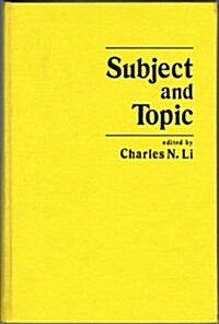 Subject and Topic (Hardcover, 1st)