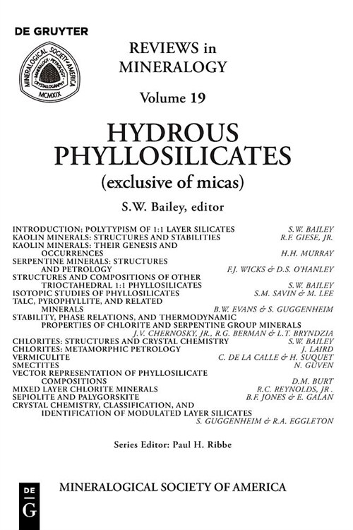 Hydrous Phyllosilicates: (Exclusive of Micas) (Paperback)