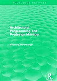 Architectural Programming and Predesign Manager (Hardcover)