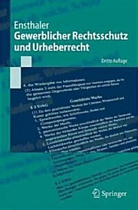 Gewerblicher Rechtsschutz Und Urheberrecht (Paperback, 3)