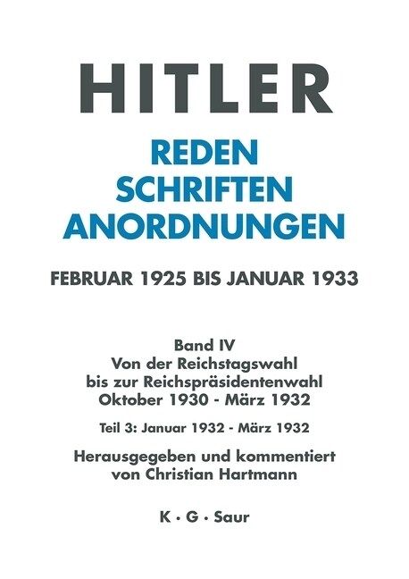 Januar Bis M?z 1932 (Hardcover)