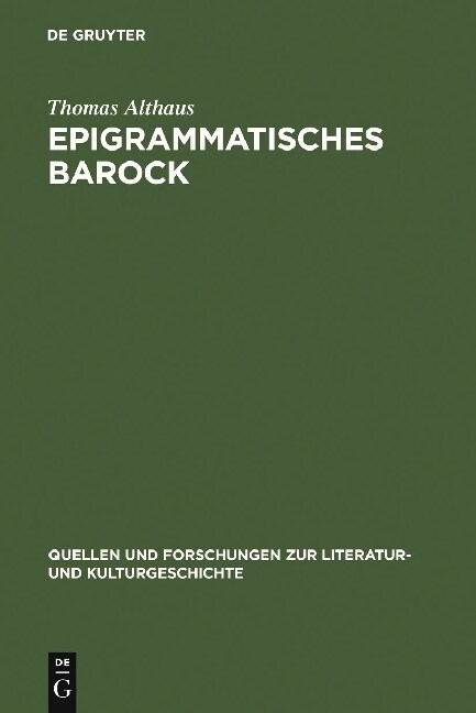 Epigrammatisches Barock (Hardcover, Reprint 2011)