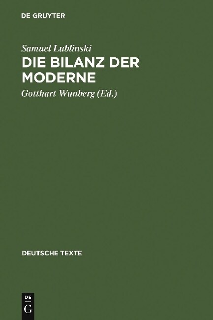 Die Bilanz Der Moderne (Hardcover, Reprint 2011)