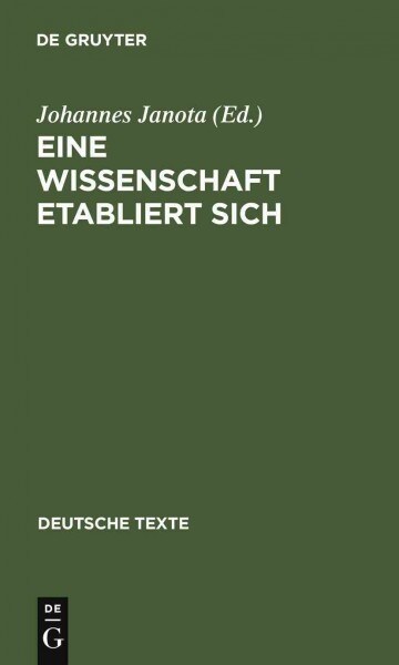 Eine Wissenschaft Etabliert Sich (Hardcover, Reprint 2010)