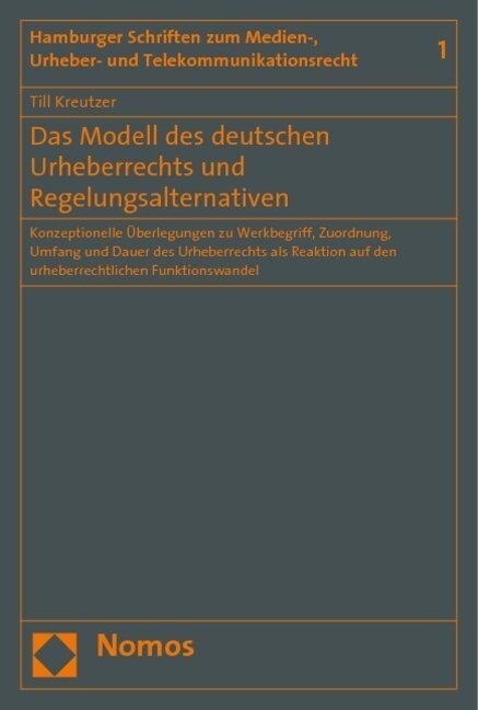 Das Modell Des Deutschen Urheberrechts Und Regelungsalternativen: Konzeptionelle Uberlegungen Zu Werkbegriff, Zuordnung, Umfang Und Dauer Des Urheberr (Paperback)