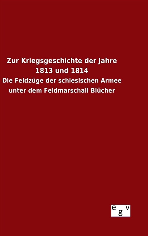 Zur Kriegsgeschichte Der Jahre 1813 Und 1814 (Hardcover)