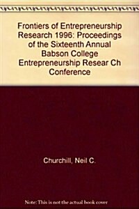 Frontiers of Entrepreneurship Research 1996 (Paperback)