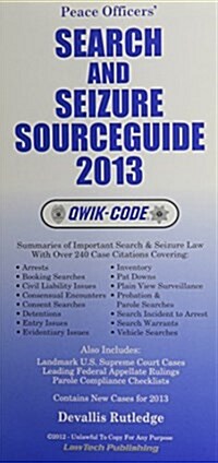 Search and Seizure Sourceguide 2013 (Paperback)
