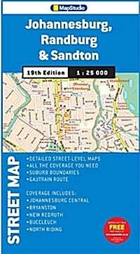 Street Map Johannesburg, Randburg & Sandton (Sheet Map, folded, 19 Rev ed)
