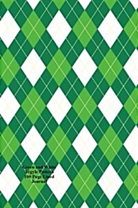 Green and White Argyle Pattern 100 Page Lined Journal: Blank 100 Page Lined Journal for Your Thoughts, Ideas, and Inspiration (Paperback)