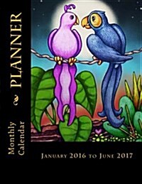 Monthly Calendar Planner: January 2016 to June 2017 (Paperback)