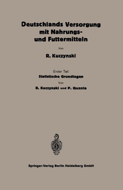 Statistische Grundlagen Zu Deutschlands Versorgung Mit Nahrungs- Und Futtermitteln (Paperback)