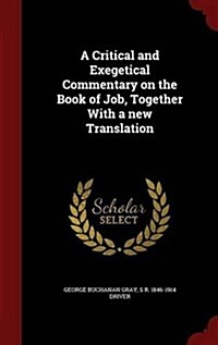 A Critical and Exegetical Commentary on the Book of Job, Together with a New Translation (Hardcover)