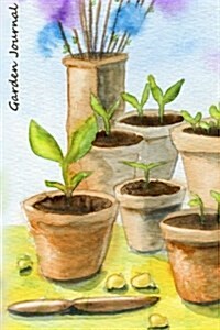 Garden Journal: Seedlings Watercolor Gardening Journal, Lined Journal, Diary Notebook 6 X 9, 180 Pages (Paperback)