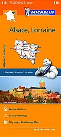 Michelin Regional Maps: France: Alsace, Lorraine Map 516 (Folded)