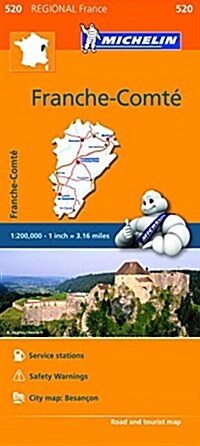 Michelin Regional Maps: France: Franche-Comt?Map 520 (Folded)