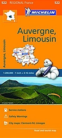 Michelin Regional Maps: France: Auvergne, Limousin Map 522 (Folded)
