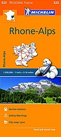 Michelin Regional Maps: France: Rhone-Alps Map 523 (Folded)