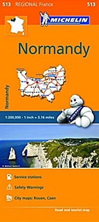 Michelin Regional Maps: France: Normandy Map 513 (Folded)