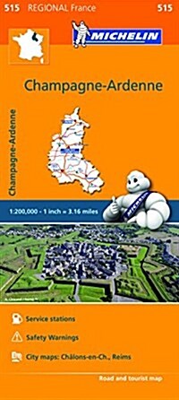 Michelin Regional Maps: France: Champagne-Ardenne Map 515 (Folded)