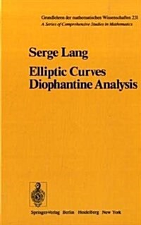 Elliptic Curves: Diophantine Analysis (Hardcover, 1978)