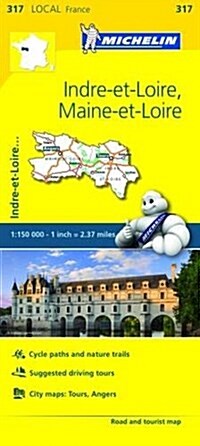 Michelin France: Indre-Et-Loire, Maine-Et-Loire Map 317 (Folded)