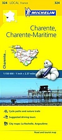 Michelin France Charente, Charente-Maritime Map 324 (Folded)