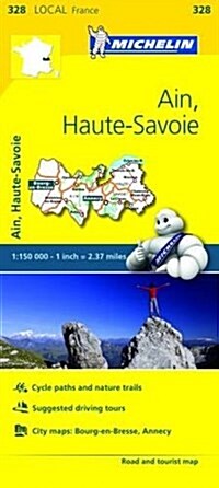 Michelin France: Ain, Haute-Savoie Map 328 (Folded)