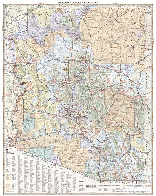 Arizona Recreation Map (Folded, 2022, Revised)