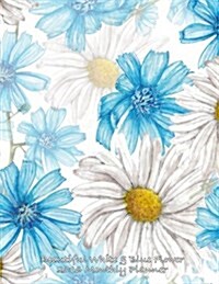 Beautiful White & Blue 2016 Monthly Planner (Paperback)