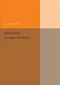 Qualitative Inorganic Analysis (Paperback)