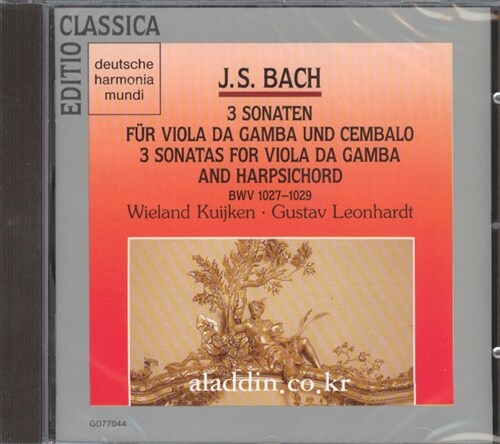 [수입] J.S Bach - 3 Sonatas For Viola Da Gamba / Wieland Kuijken, Gustav Leonhardt