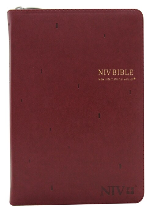 [중고] [레드와인] NIV Bible New International Version - 중(中) 단본 색인 지퍼
