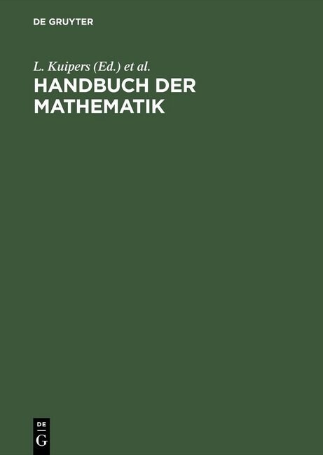 Handbuch Der Mathematik (Hardcover, Reprint 2015)