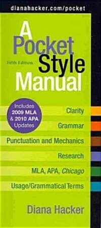 A Pocket Style Manual 5e + 2009 MLA and 2010 APA Updates + Quick Reference working with Sources (Paperback, LAM, PCK, Special)