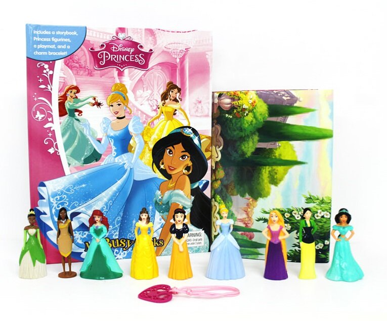 Disney Princess My Busy Books (미니피규어 9개 + 팔찌 1개 + 플레이매트 )