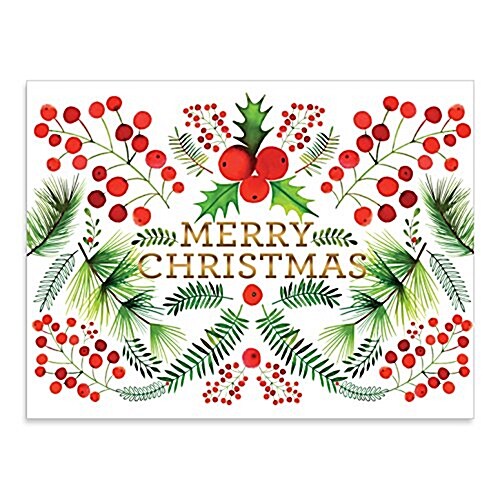 Berry Botanical Large Embellished Holiday Notecards (Other)