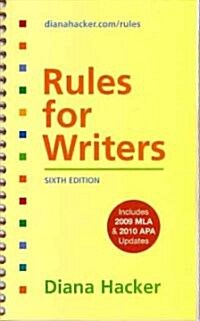 [중고] Rules for Writers, 6th Edition with 2009 MLA and 2010 APA Updates (Spiral, 6, Bundle)