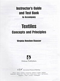 Instructors Guide and Test Bank to Accompany Textiles Concepts and Principles (Paperback)