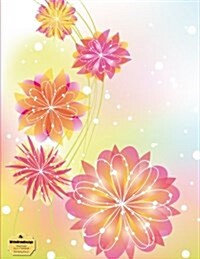 Writedrawdesign Notebook, Wide Ruled, 8.5 X 11 Inches, Pink Spring Flowers (Paperback)