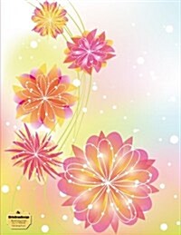 Writedrawdesign Notebook, Blank/College Ruled, 8.5 X 11, Pink Spring Flowers (Paperback)