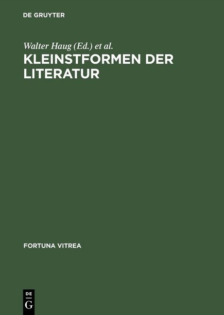 Kleinstformen Der Literatur (Hardcover)