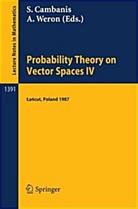 Probability Theory on Vector Spaces IV: Proceedings of a Conference, Held in Lancut, Poland, June 10-17, 1987 (Paperback, 1989)