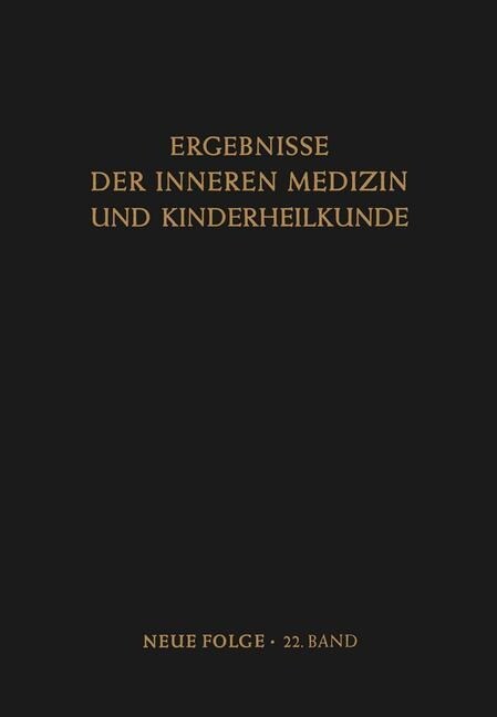 Ergebnisse Der Inneren Medizin Und Kinderheilkunde (Paperback, Softcover Repri)