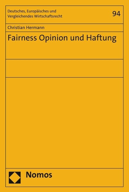 Fairness Opinion Und Haftung (Paperback)