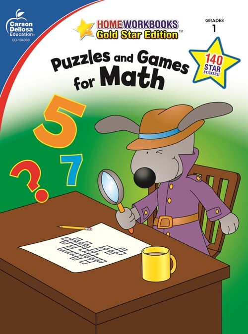 Puzzles and Games for Math, Grade 1: Gold Star Edition Volume 14 (Paperback)