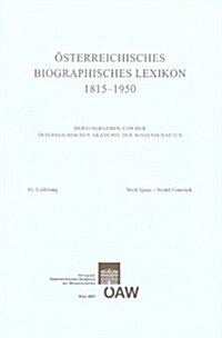 Osterreichisches Biographisches Lexikon 1815-1950, 61. Lieferung: Stich, Ignaz - Stratil, Frantisek (Paperback)