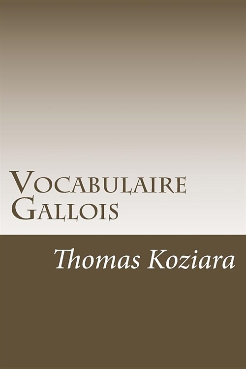 Vocabulaire Gallois (Paperback)