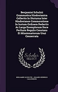 Benjamini Schulzii Grammatica Hindostanica Collectis in Diuturna Inter Hindostanos Commoratione in Iustum Ordinem Redactis AC Larga Exemplorum Duce Pe (Hardcover)
